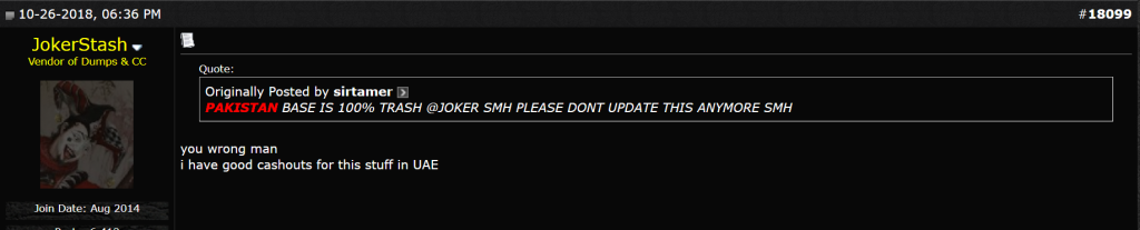 JokerStash responds to accusations screenshot