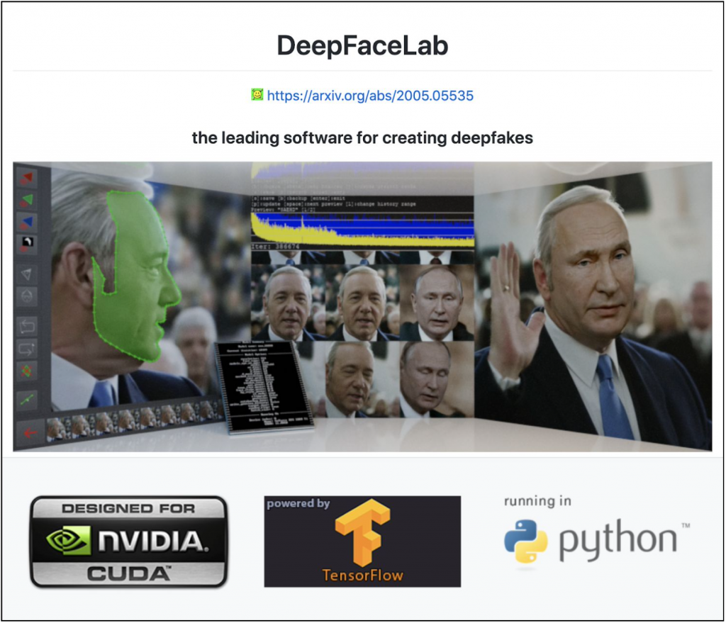 Deepfake technology DeepFaceLab screenshot